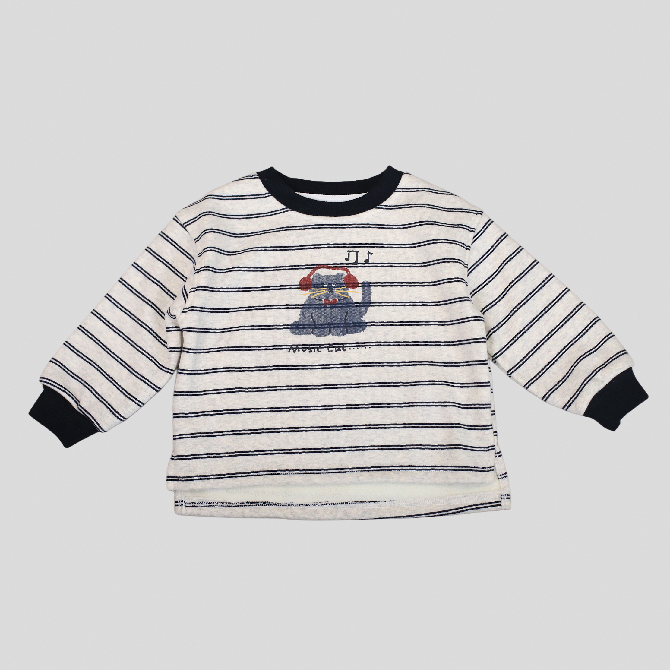 儿童加绒加厚韩版条纹卫衣T恤