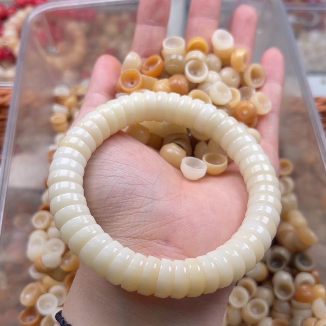 吊坠白玉菩提p x29/11-12mm/50颗茶碗瑕