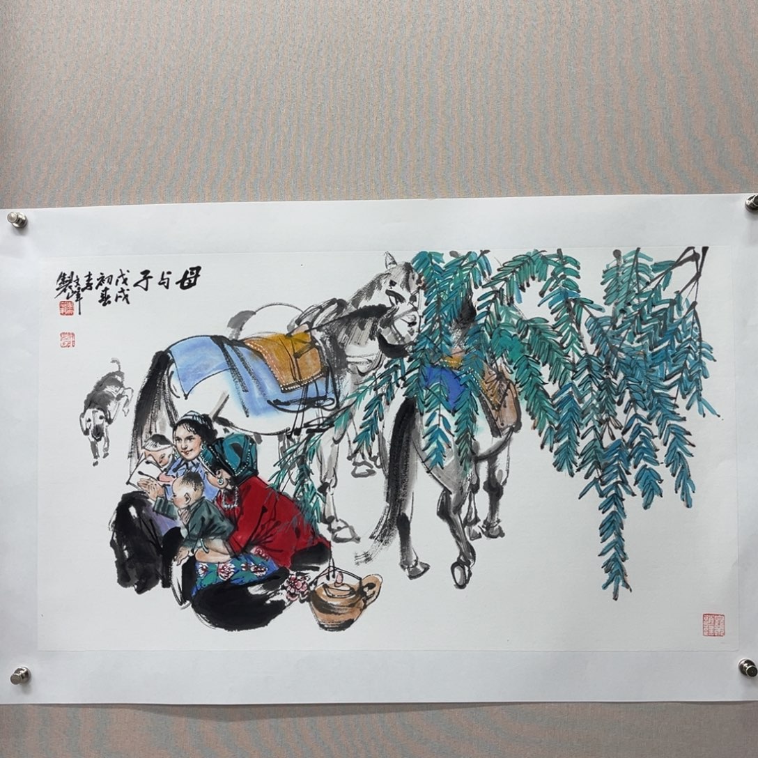 国画艺术家真人手绘