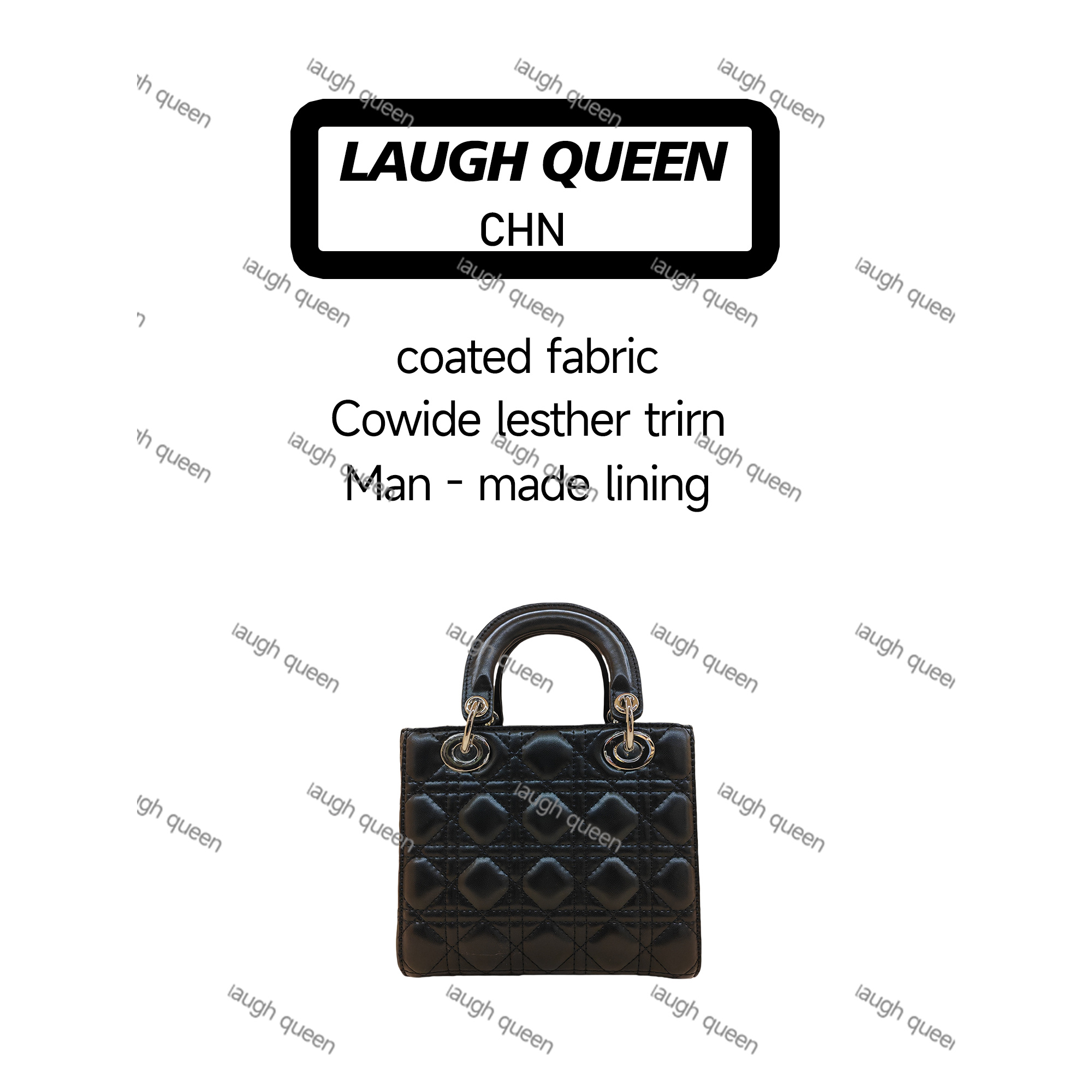 Laugh Queen无手工打造女士包手拎斜跨10914黑色20cm 四格