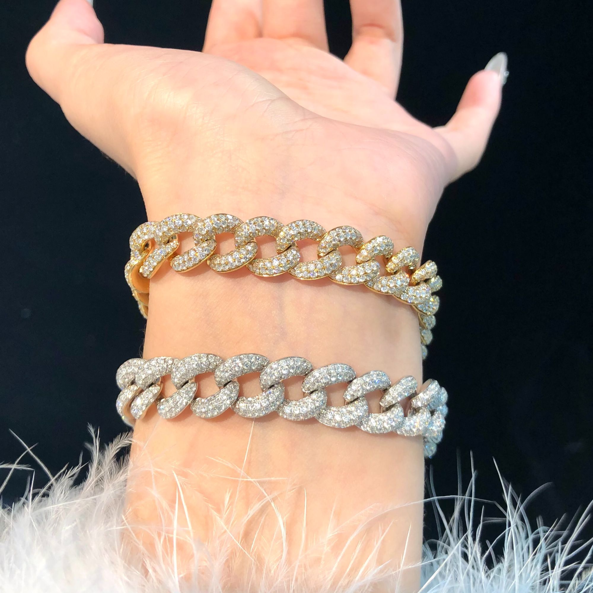 18K金钻石古巴手链 YM