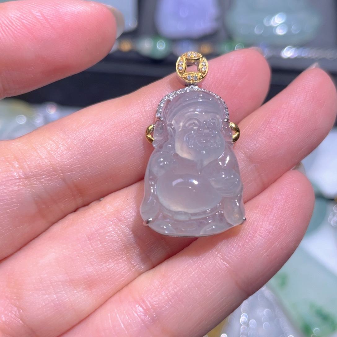 颈饰18K金镶嵌翡翠翡翠