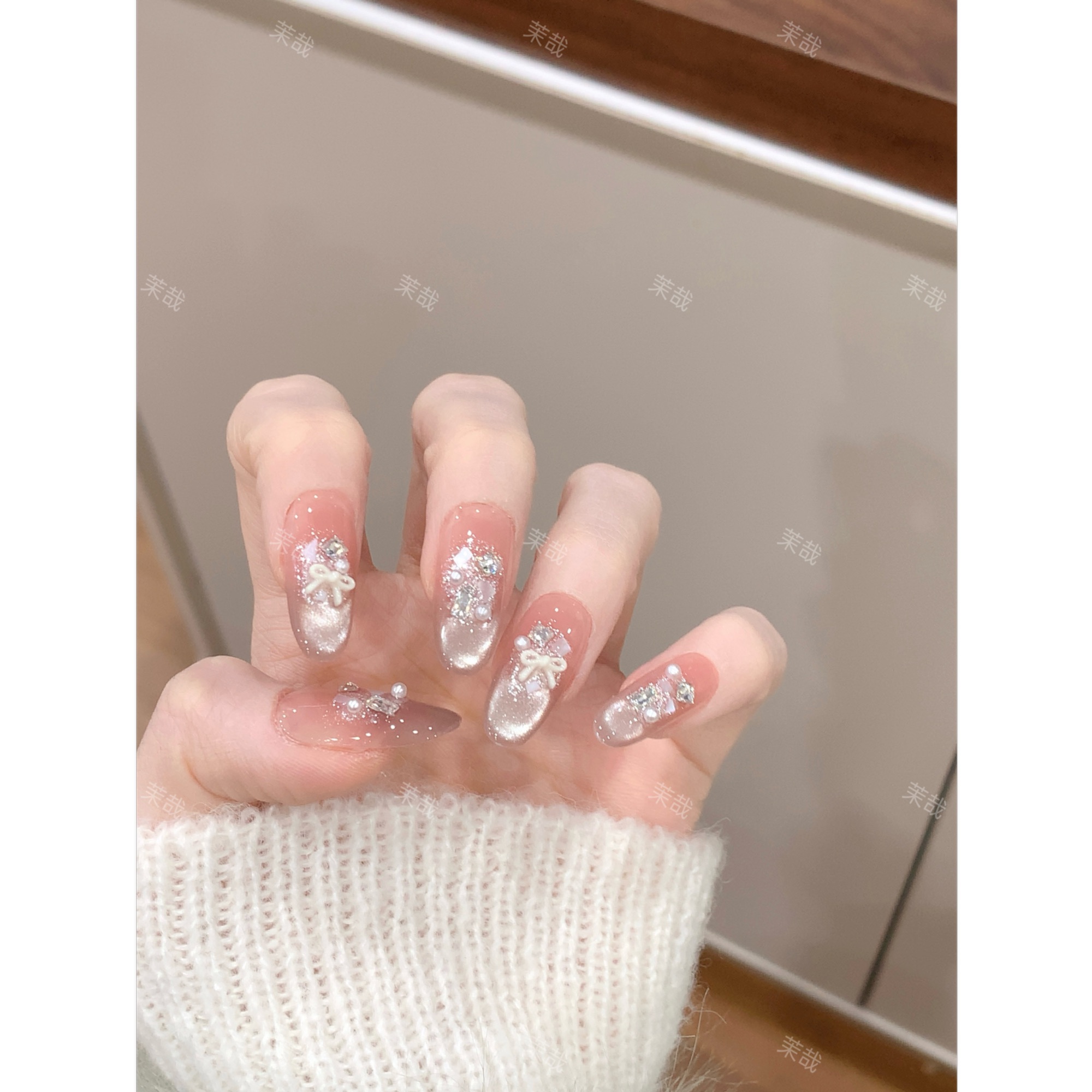 茉哉【月光女神】纯手工定制美甲拆卸穿戴甲A5311