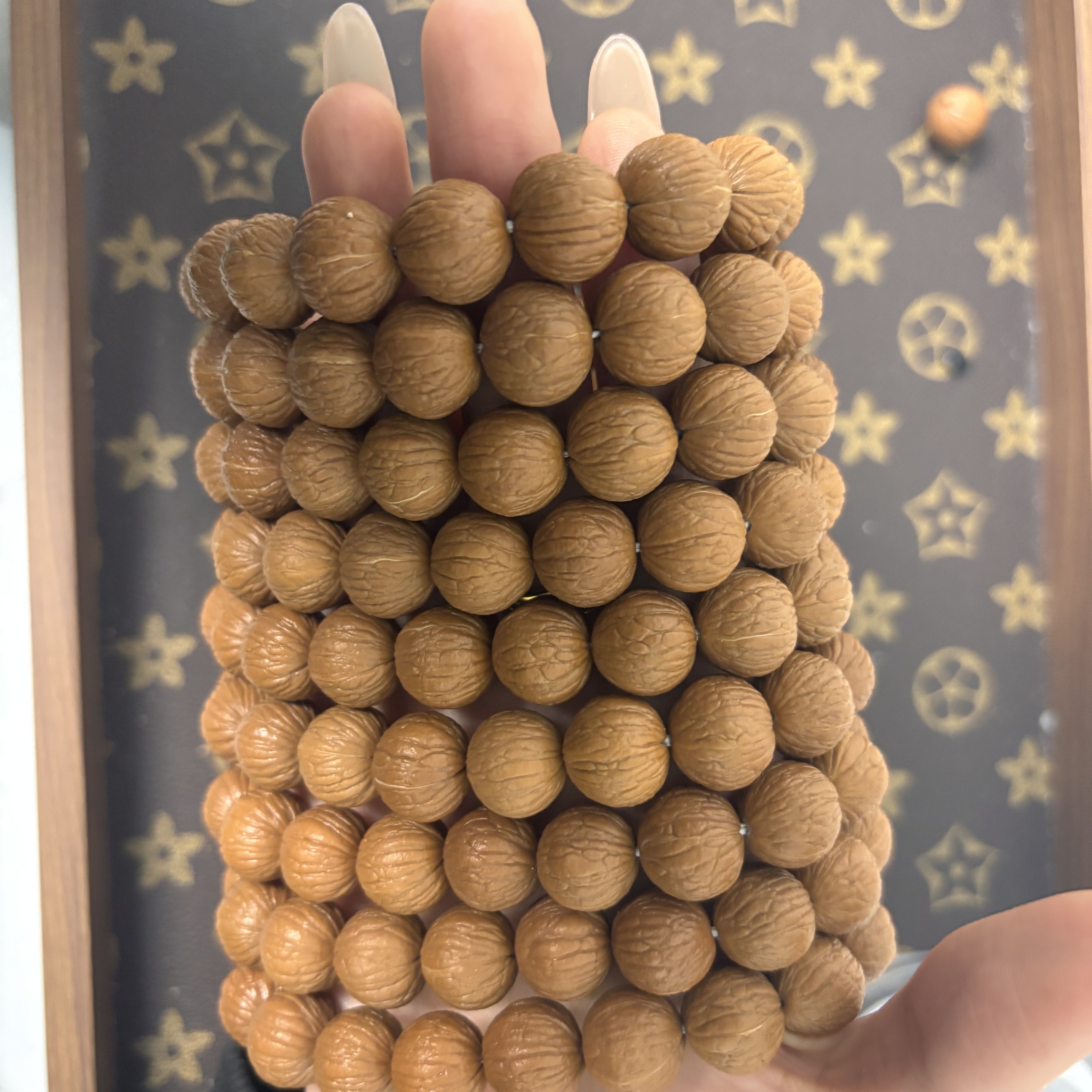 原皮原色无修猴头核桃凤羽，土豪手串男士文玩盘玩佳品