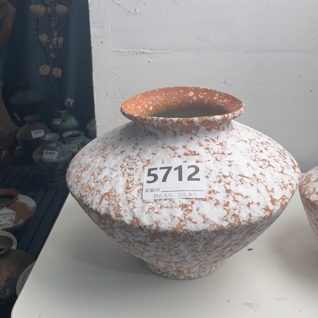 童***瑜摆件陶景德镇高温花瓶编码5712高24口10默认无孔