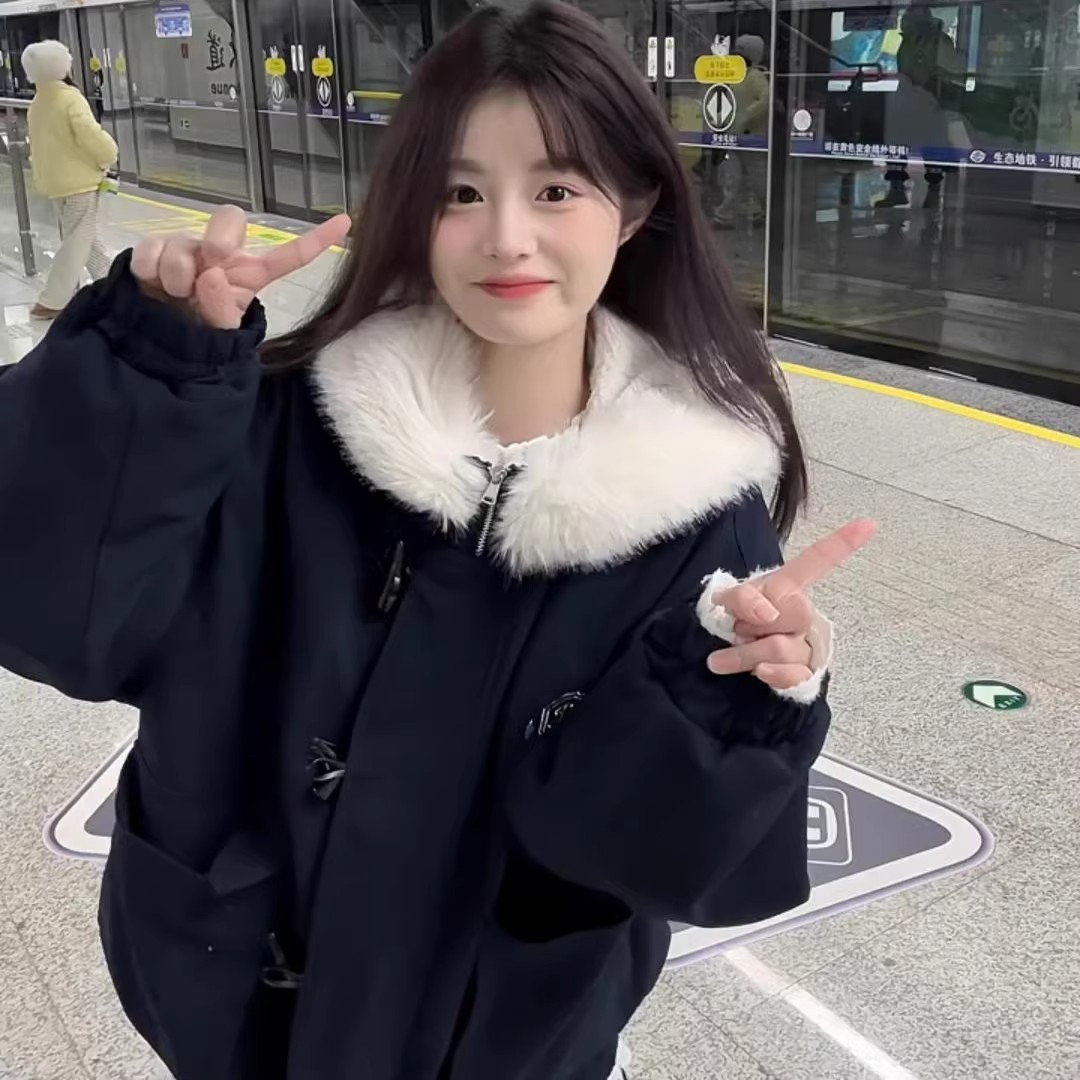 冬季韩版学院风毛领派克棉服女2025新款高级感小个子加厚棉衣外套