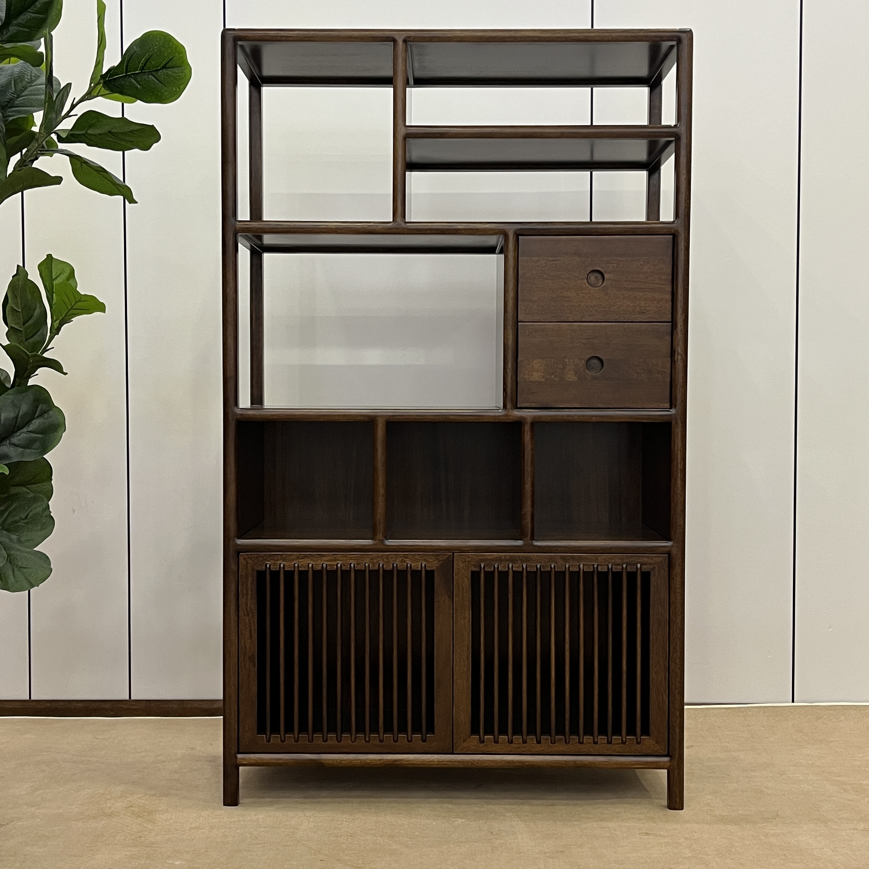 茶水柜移动新中式茶叶架置物架茶柜茶室摆件博古架茶具茶杯收纳架