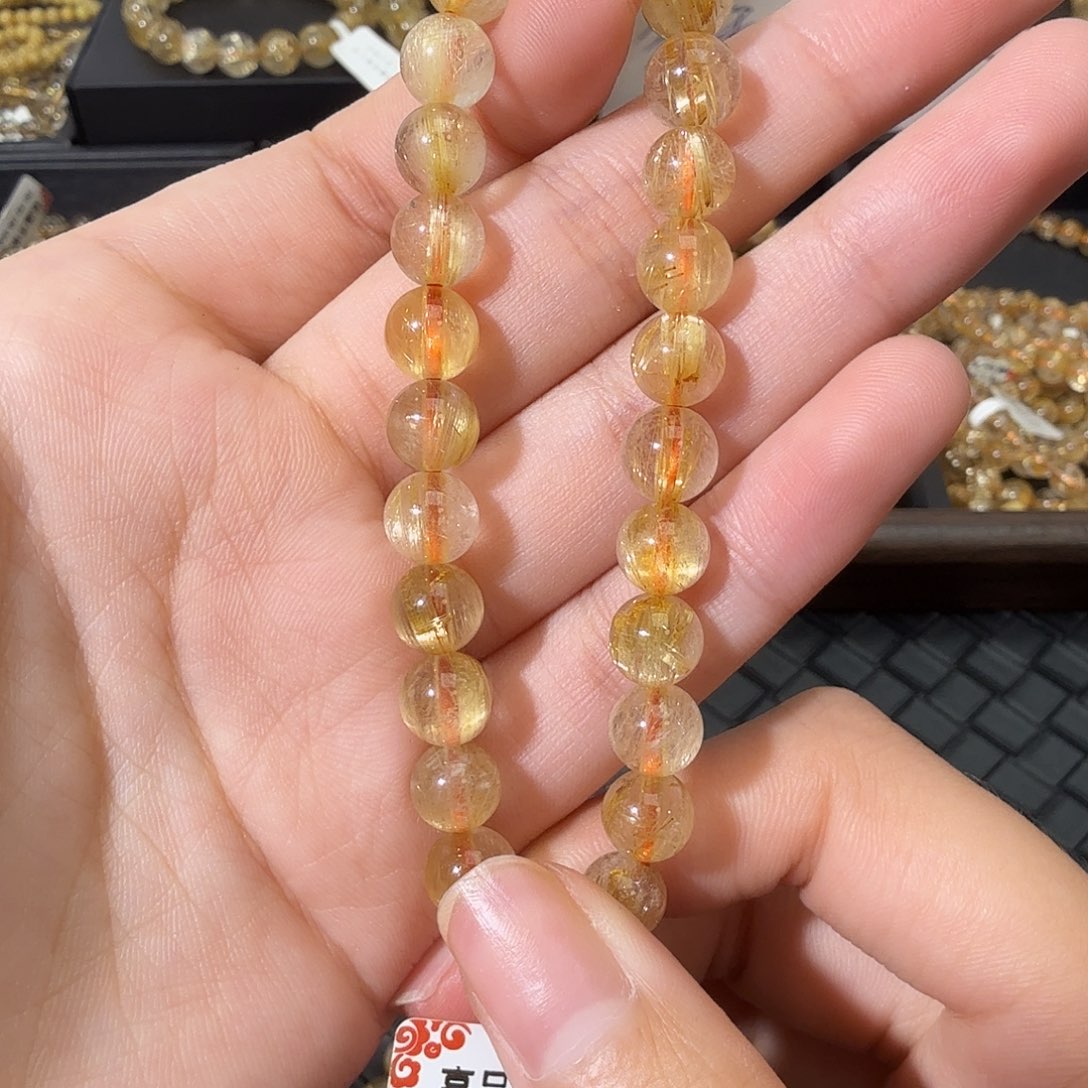 发晶手链未镶嵌天然金发晶