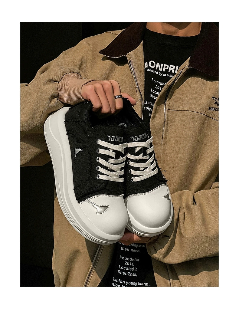 2025春季新款大头时尚简约厚底增高减震帆布鞋百搭休闲鞋