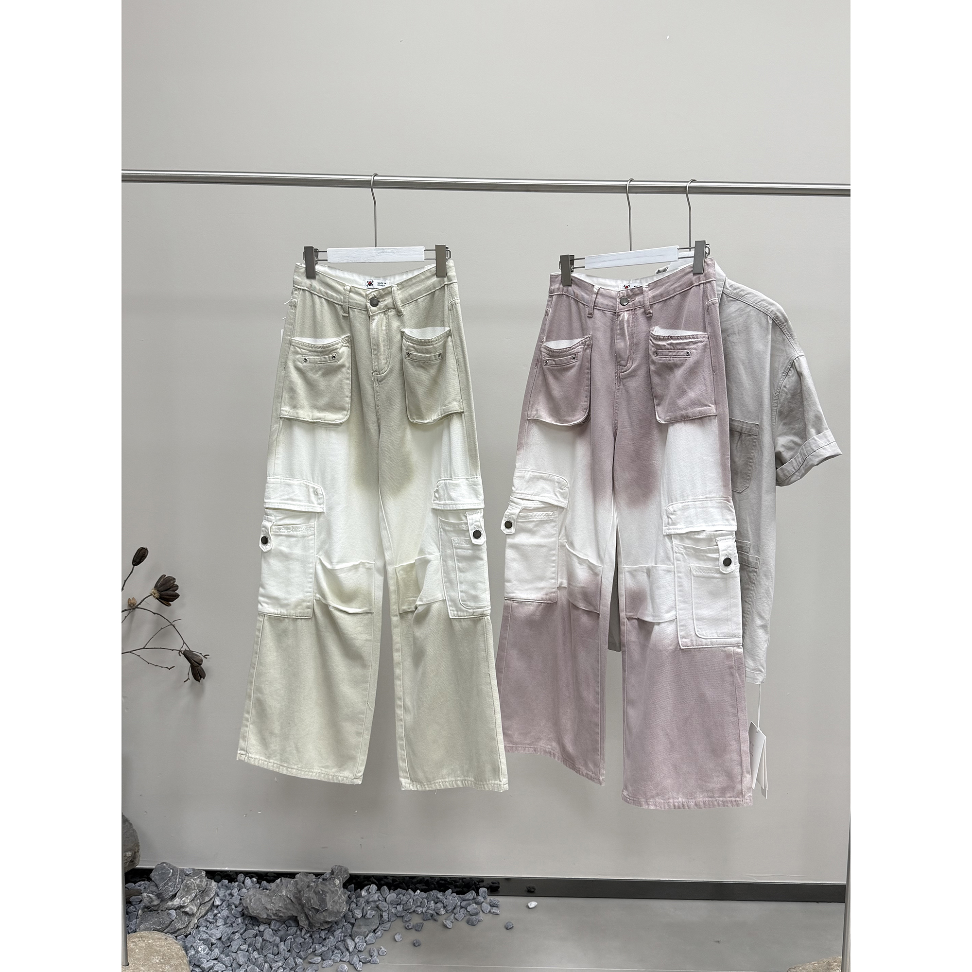 洗水渐变色 工装牛仔裤Z3927