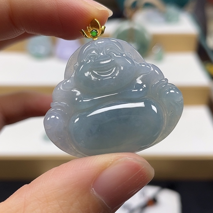 翡翠未镶嵌颈饰天然翡翠佛公11号