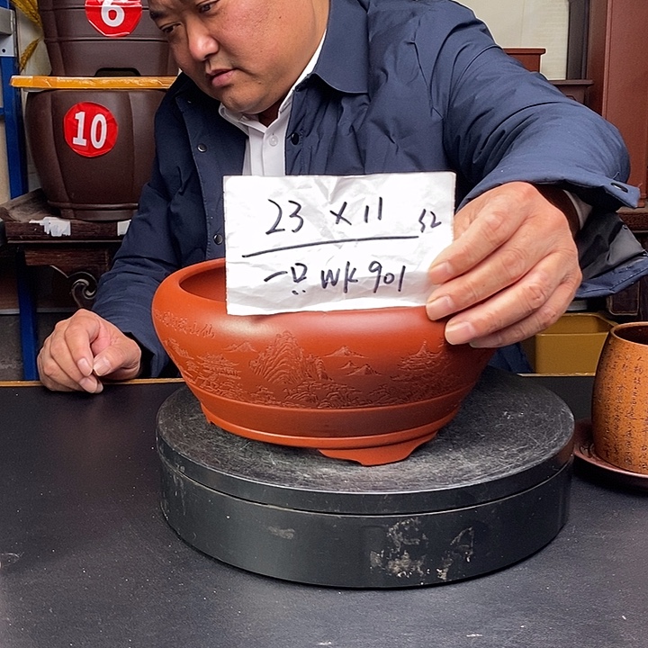 紫砂花盆货号一只WK901