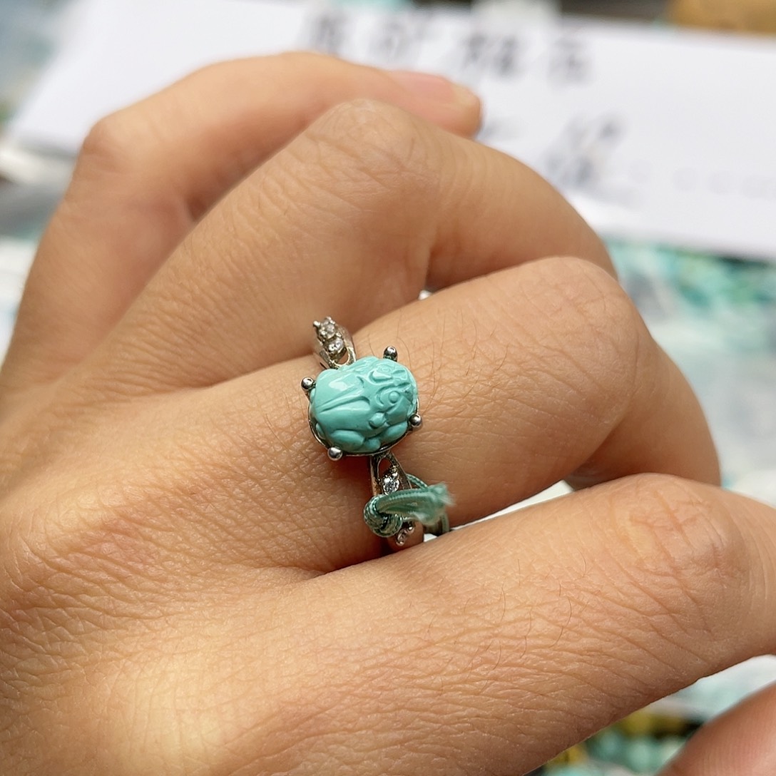 绿松石珠宝奇石银S925镶嵌