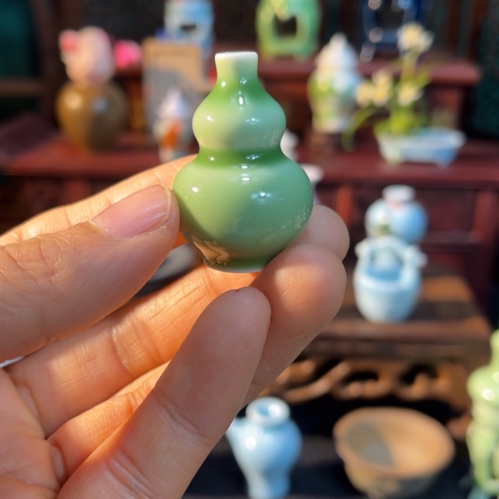 摆件微陶老王迷你花瓶