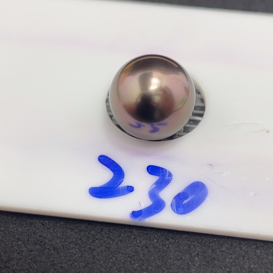 海水珍珠裸珠9.8mm孔雀紫大溪地