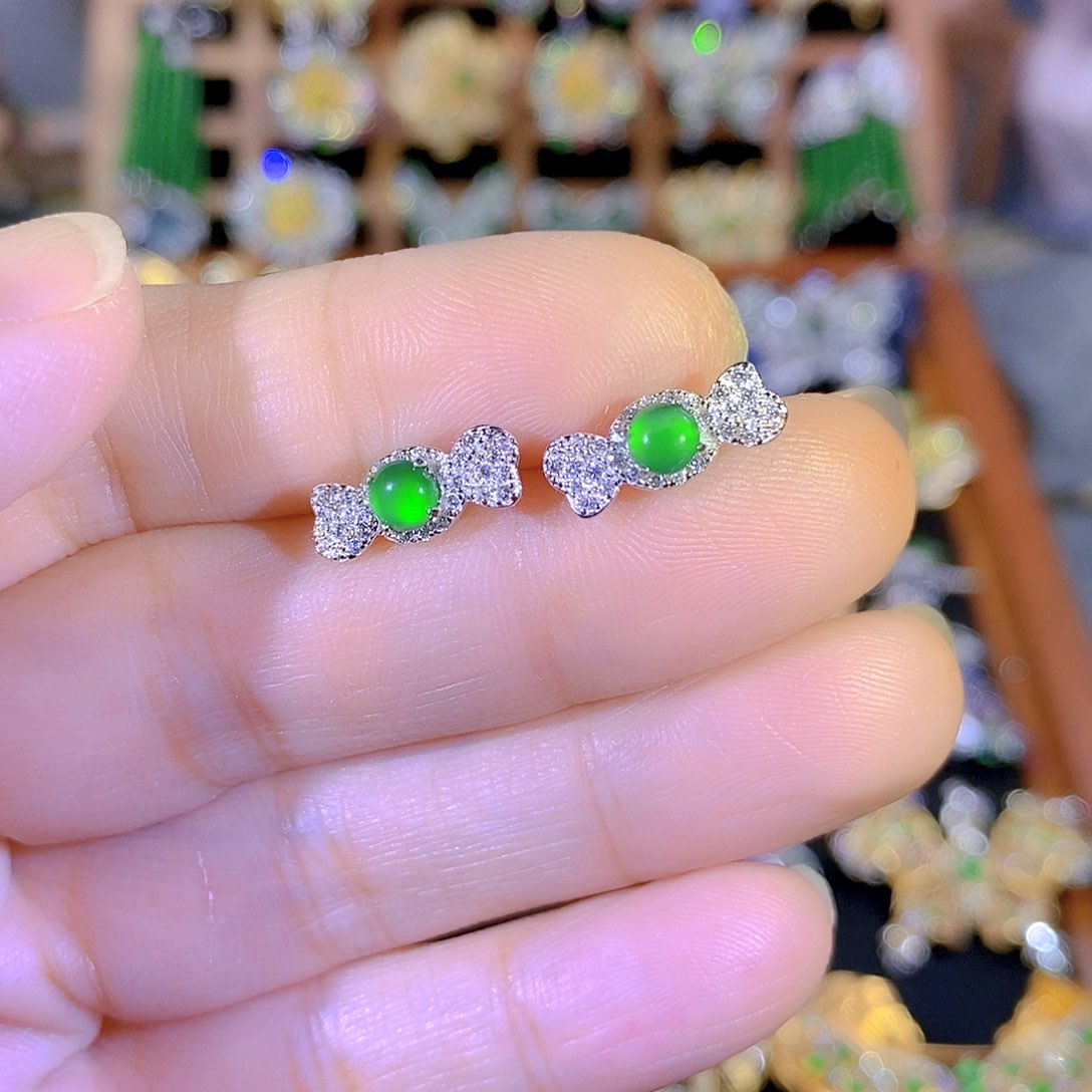 吊坠(不含链)银S925镶嵌翡翠