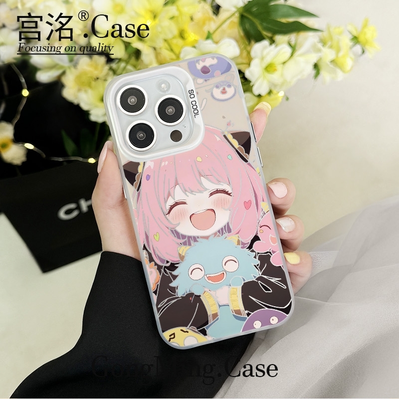 阿尼亚抱小怪兽彩银壳适用于iPhone苹果17手机壳华为oppo小米手机