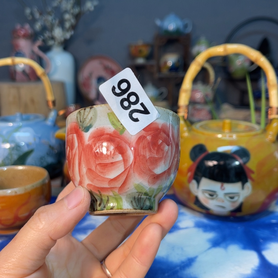 杯素浅陶瓷手工手绘