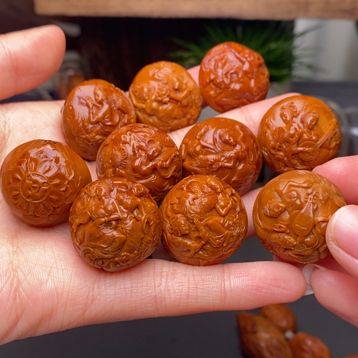 橄榄核手串/手链双飞天百年老树铁核手串双面