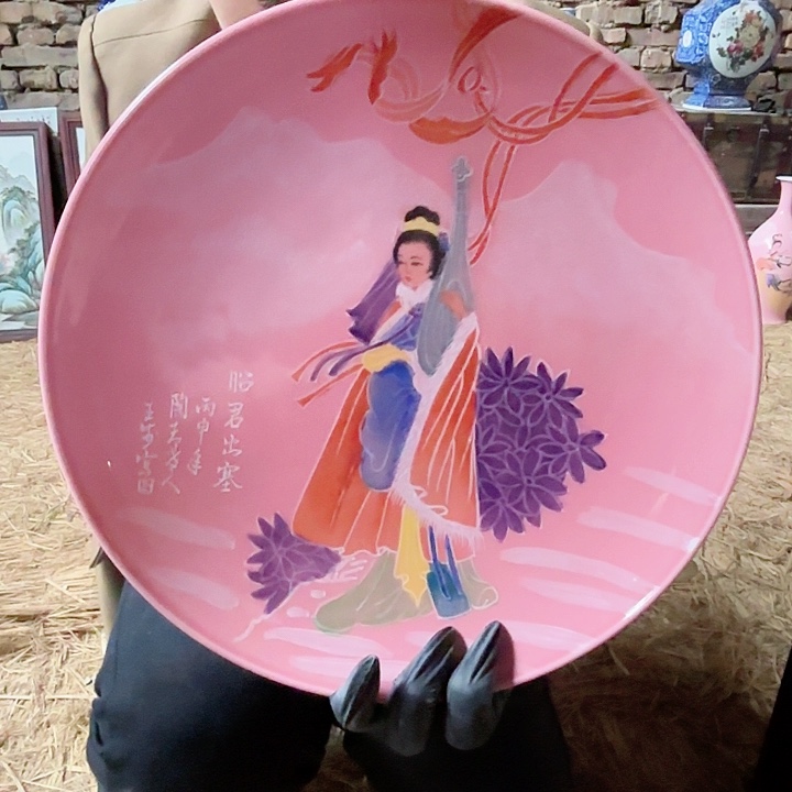 陶其他景德镇高温陶瓷昭君出塞赏盘