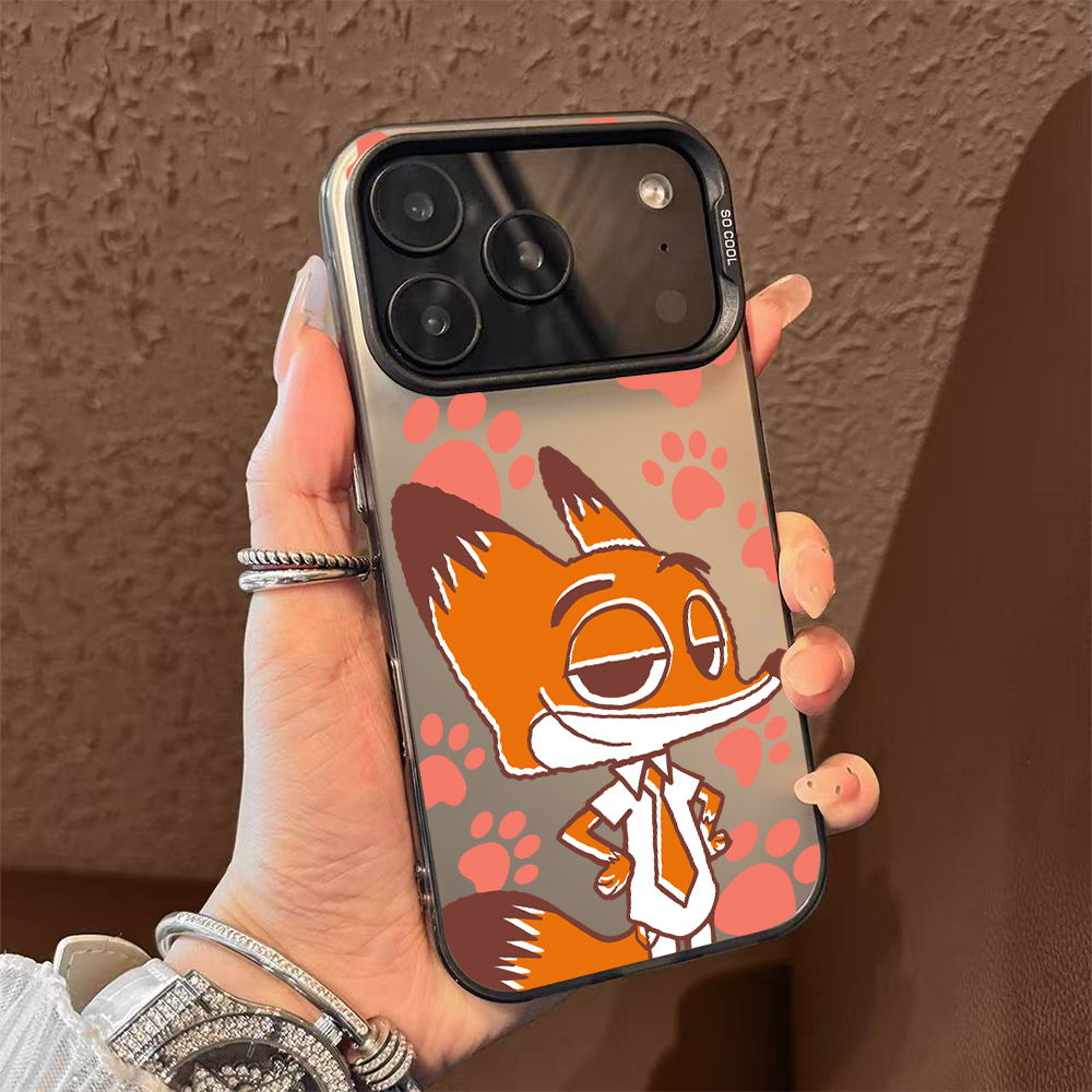 创意适用苹果17机型大孔防摔可爱卡通尼克朱迪手机壳情侣款16/15