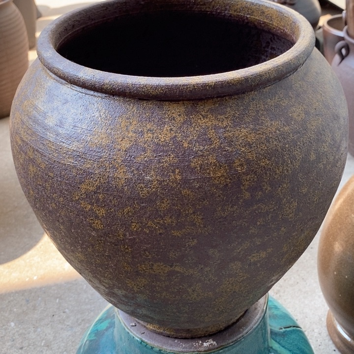 紫砂花盆高约30口约22手工