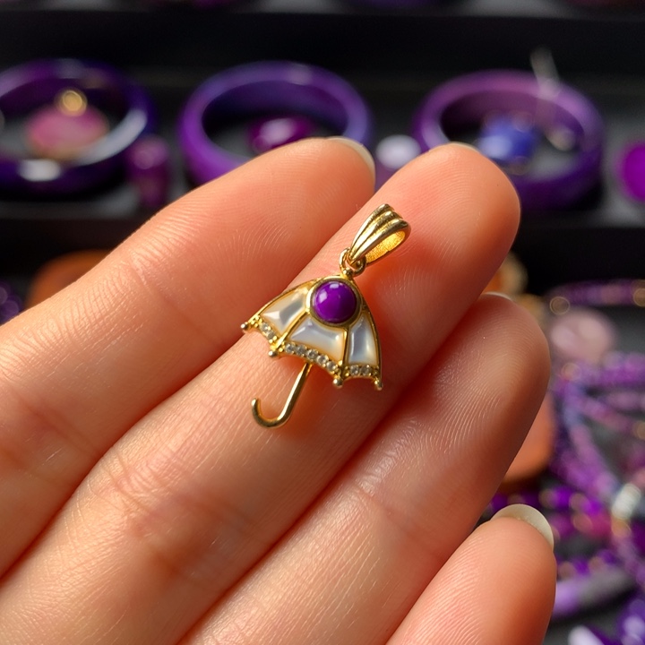 苏纪石（舒俱来）吊坠银S925镀金镶嵌