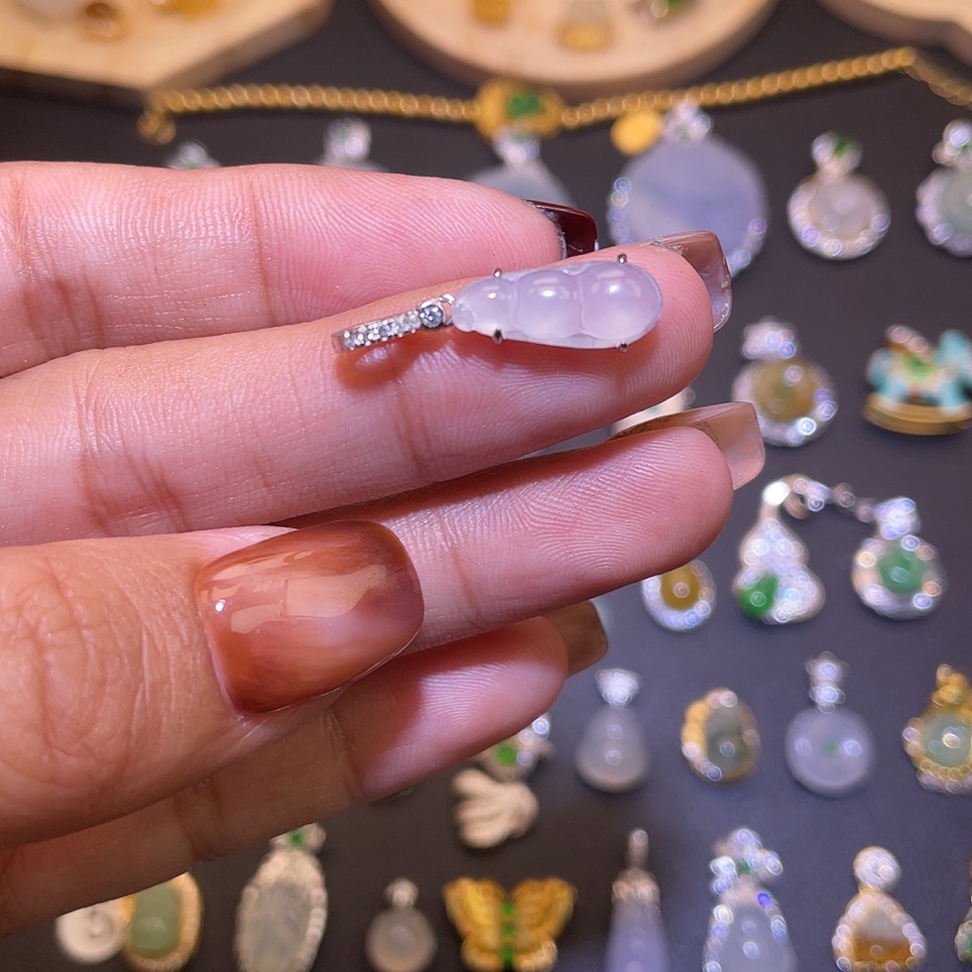 翡翠银S925镶嵌吊坠(不含链)