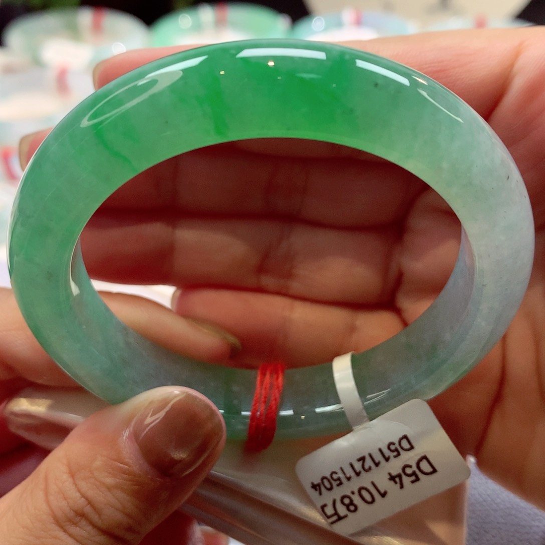 未镶嵌手镯翡翠冰阳绿13号11