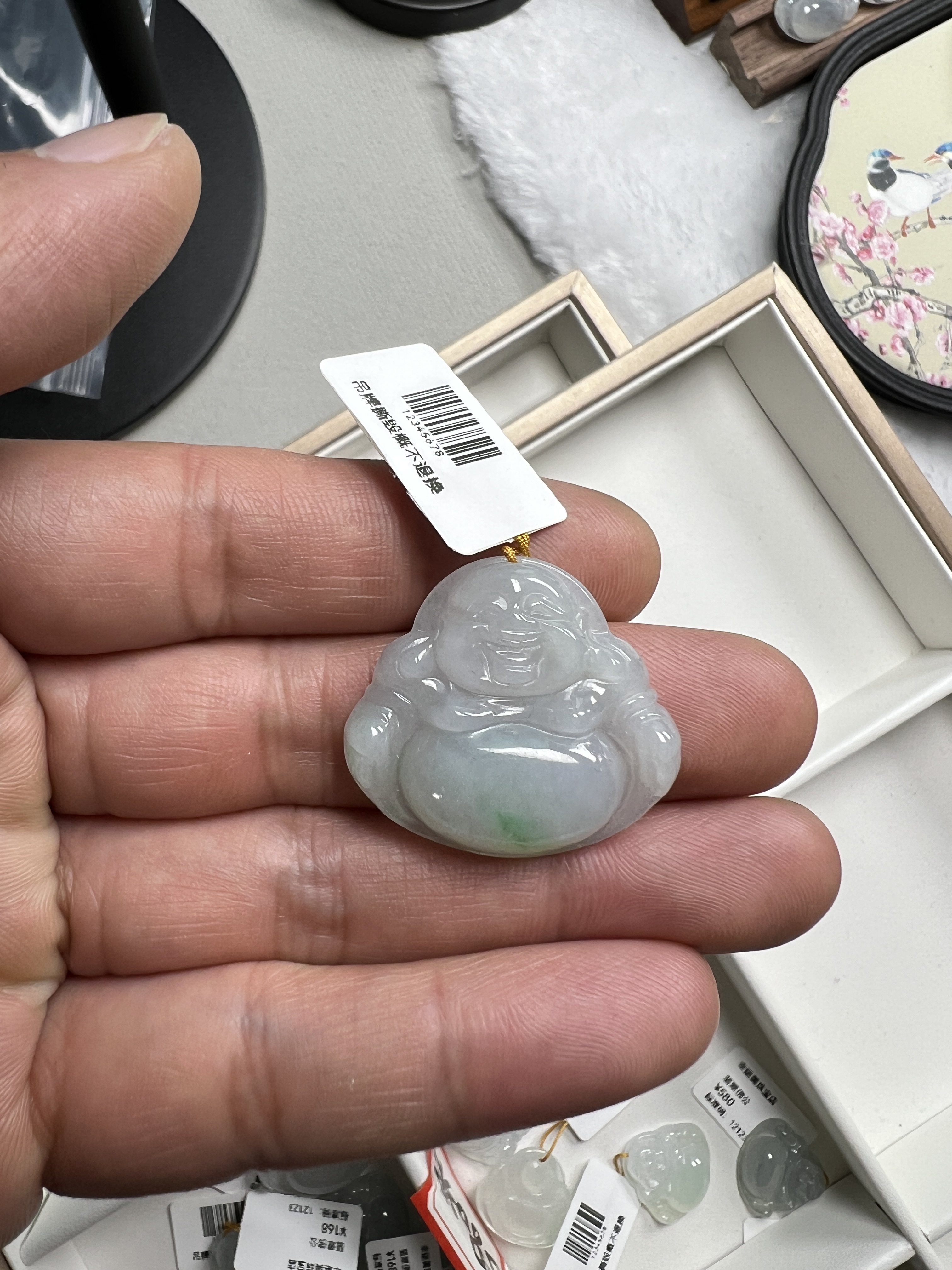 纯天然缅甸翡翠A货佛公