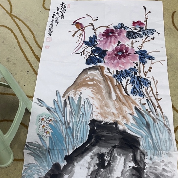 国画高岩四尺花鸟艺