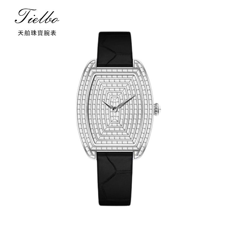 Tielbo/天舶官方正品鳄鱼皮凹型针扣男女款表带T302