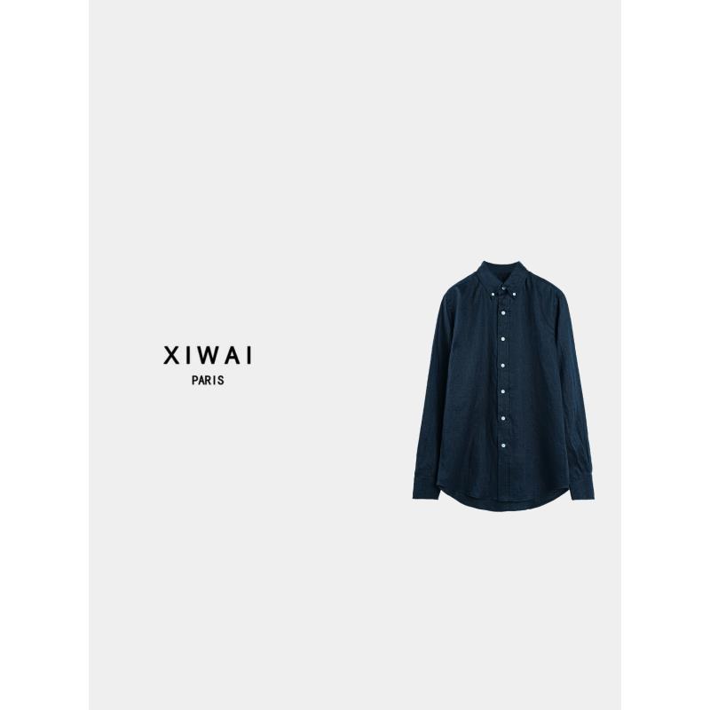 高级男装 春夏新品25s100%比利时长纤维雨露麻衬衫外套男士 7059