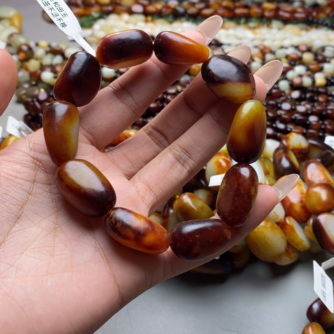 和田玉手链未镶嵌开*