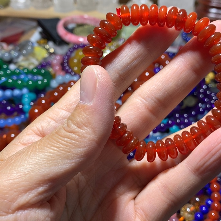 玛瑙/玉髓未镶嵌手链10mm药片手串