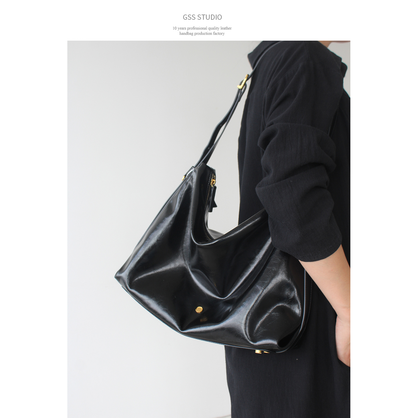 油蜡牛皮托特包百搭hobo包秋冬单肩斜挎包韩版大容量ins斜挎女包