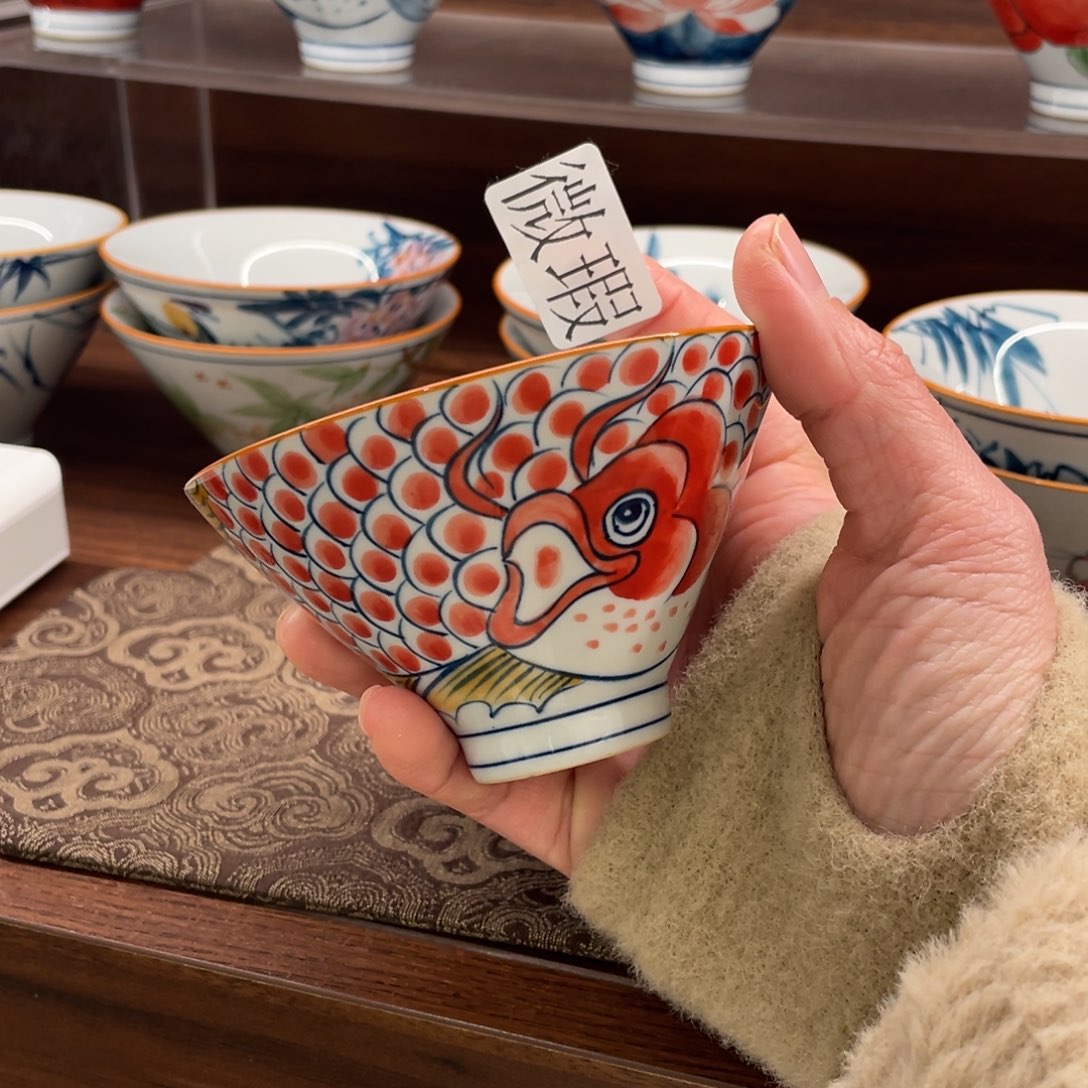 釉下手绘茶具微瑕