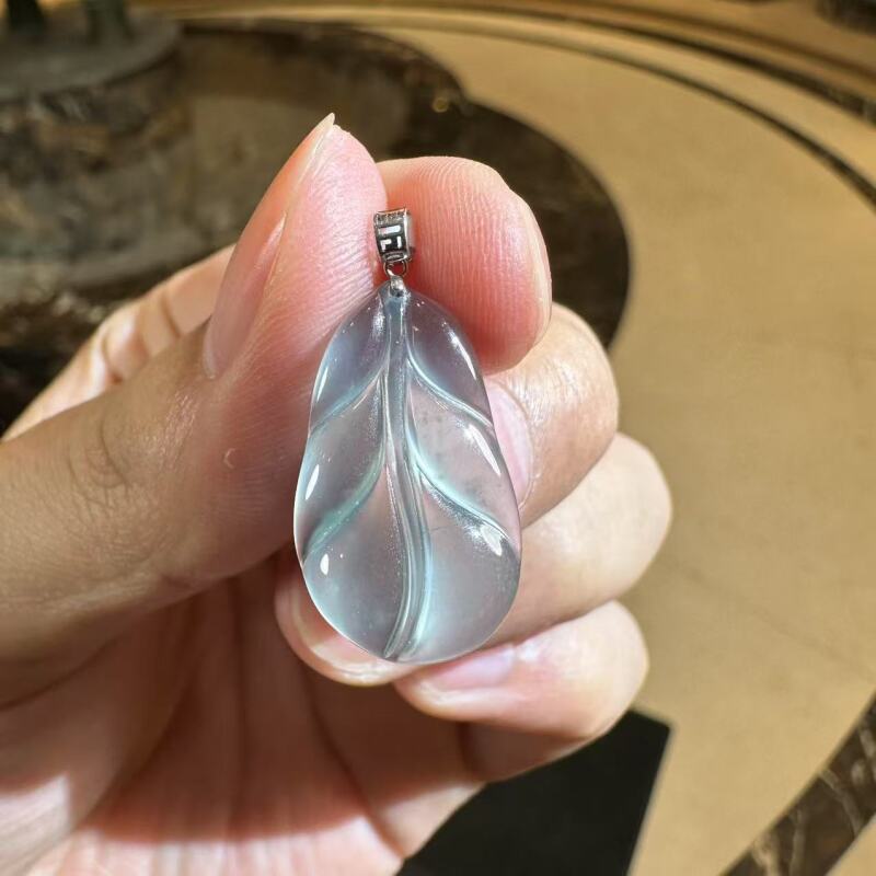 天然A货翡翠CYX12叶子吊坠多样性发一