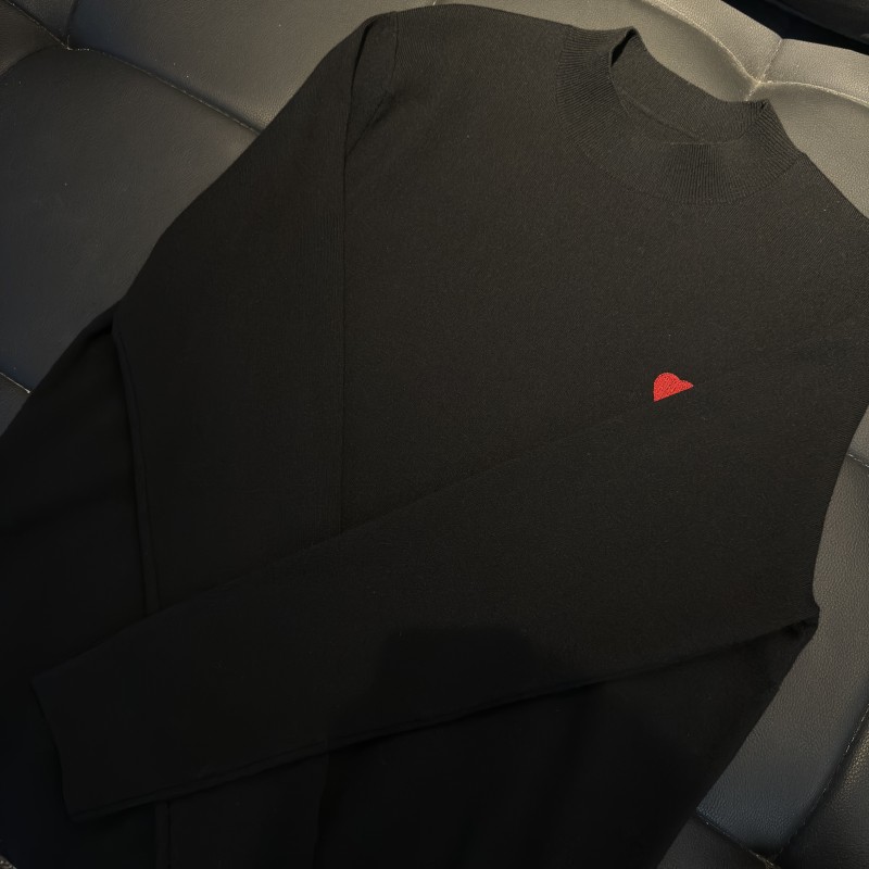 【爱心小标刺绣】2025新款百搭爱心小标刺绣圆领套头毛衣男女同款