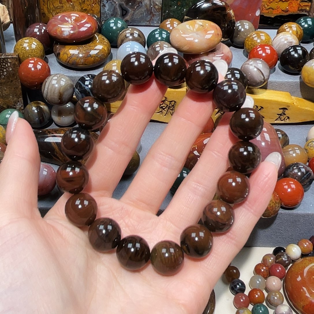 开***行硅化玉未镶嵌天然北票硅化玉手串13.4