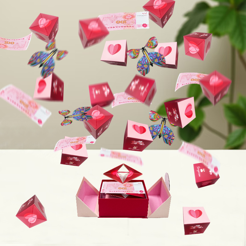 圣诞节礼物惊喜弹跳盒子跳跳红包送男女友生日惊喜元旦新年礼物