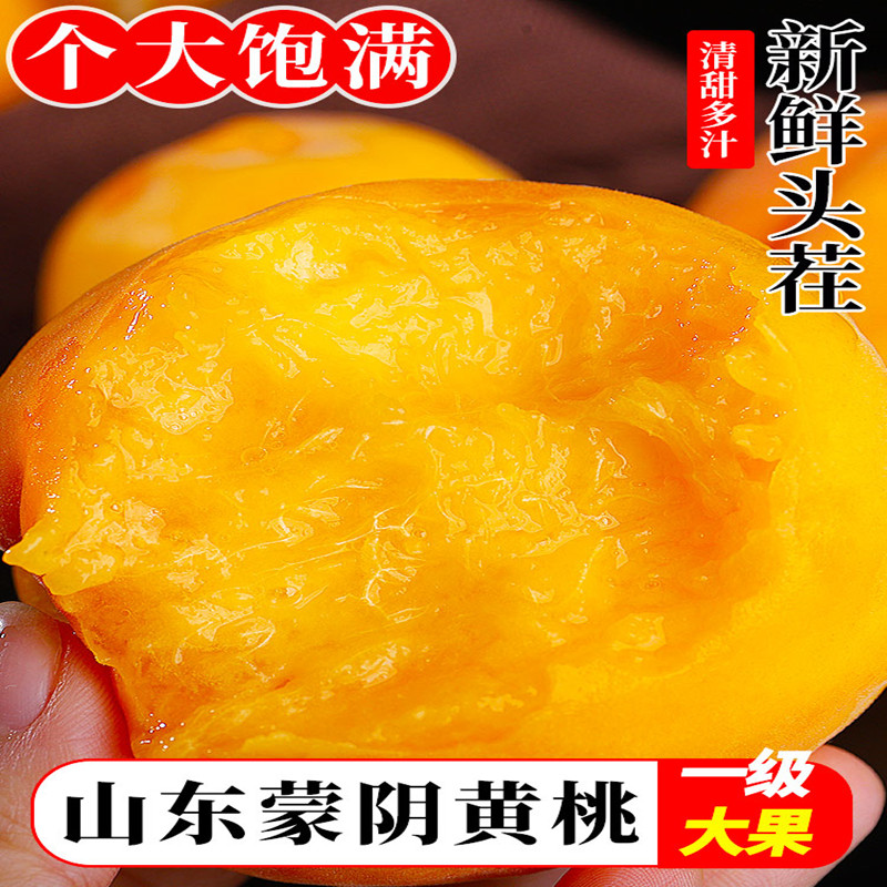 正宗蒙阴锦绣黄桃蒙阴产地直发精选果黄金密桃脆甜多汁黄毛桃子L.