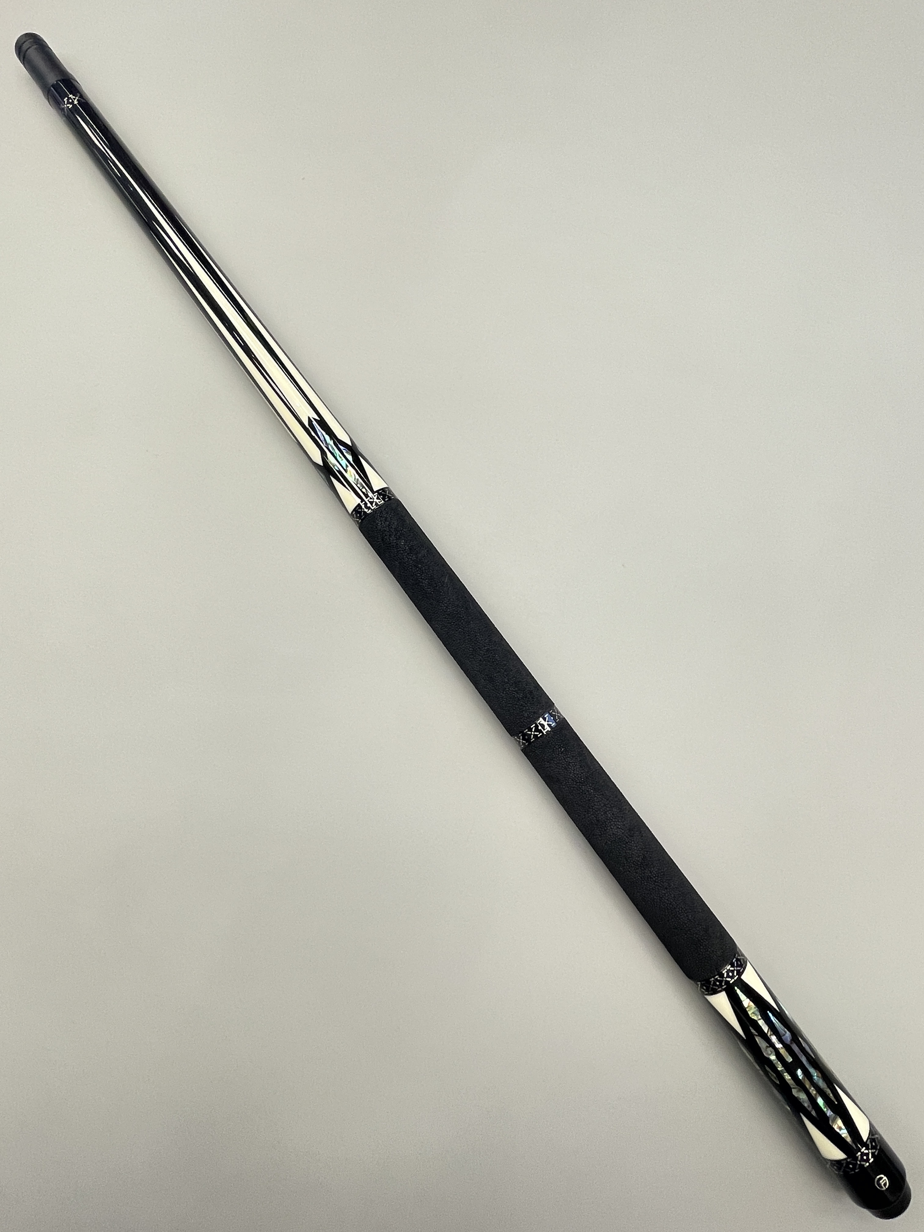 fugan/福杆台球杆黑白福杆铠甲黑檀皮把福杆手工杆九球杆大头杆