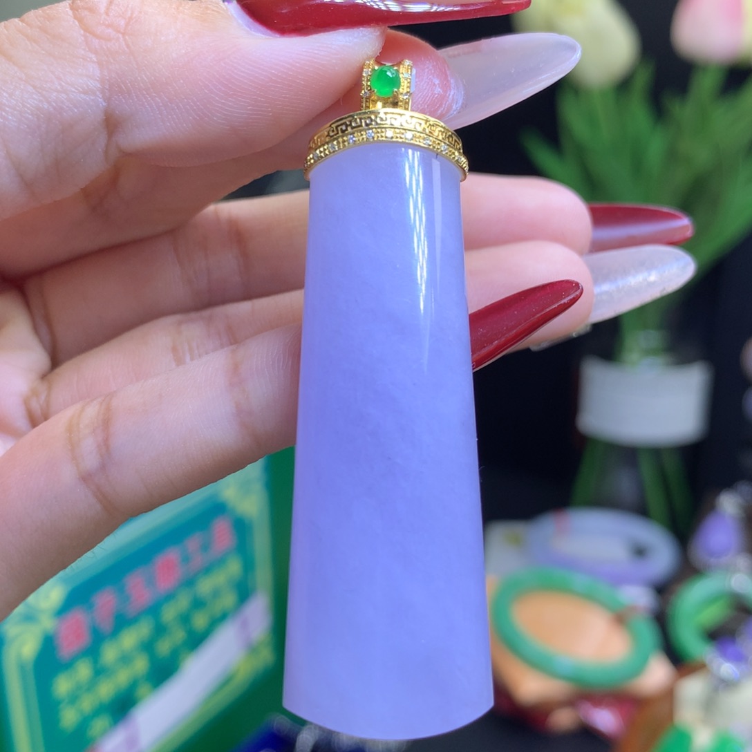 翡翠颈饰18K金镶嵌天然