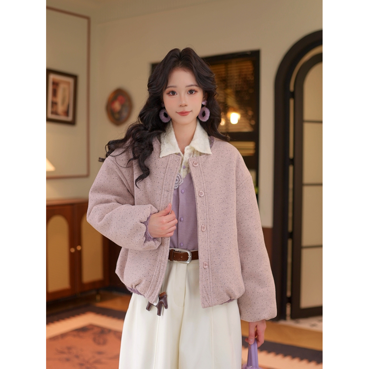 DaYuanSAD芷莹25年新款穿棉服女冬季加厚保暖上衣短款外套#K10342