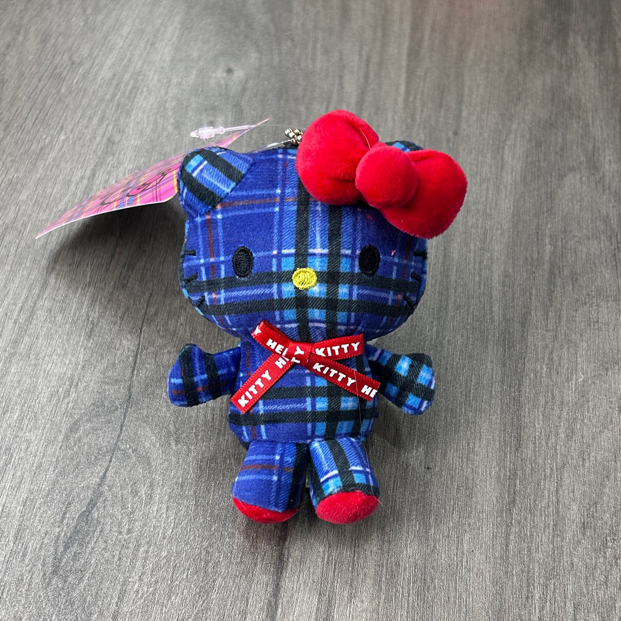 全新未使用 YSL/圣罗兰 日本三丽鸥 50周年 格纹kitty娃娃 蓝色