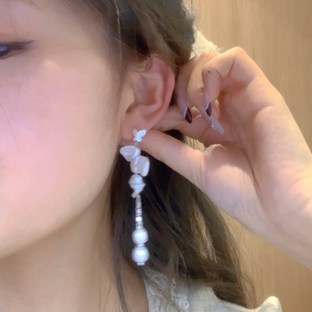 淡水珍珠耳饰银S925镶嵌