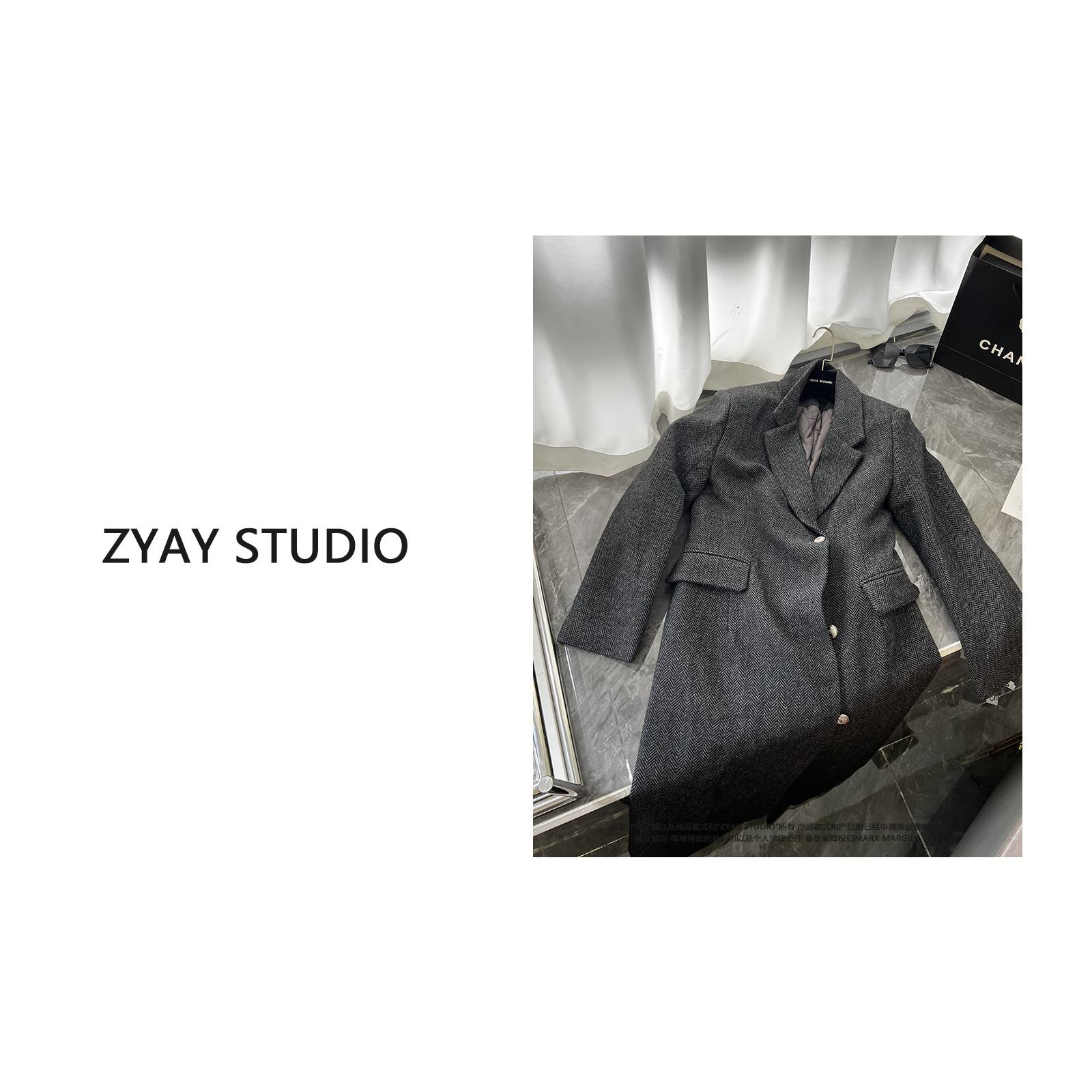 【ZYAY STUDIO】 南油高品质2025早春新款纯色经典廓形外套女