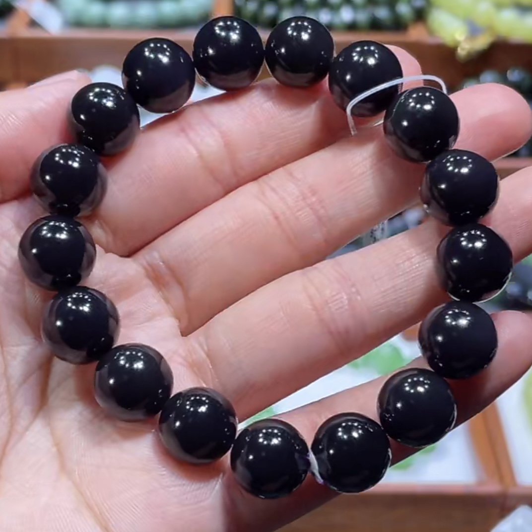 和田玉烟紫帝王紫手串12mm