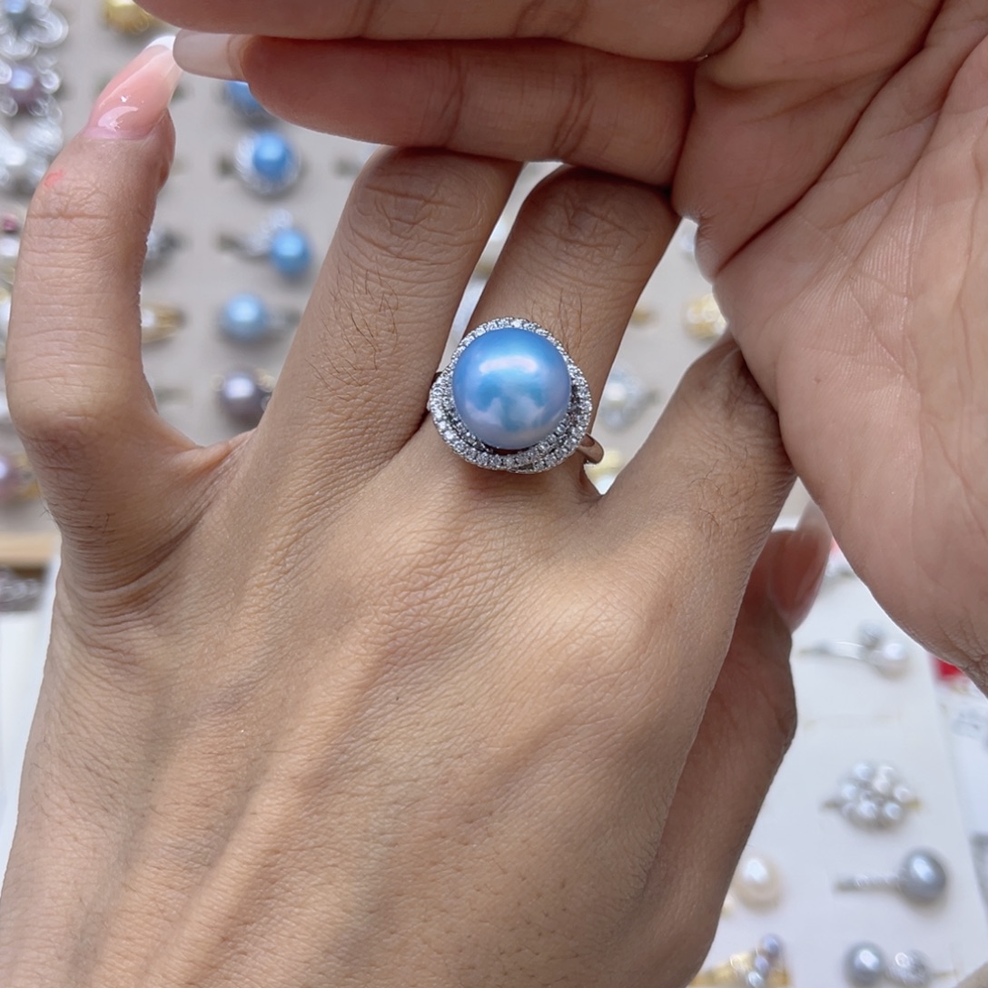 ****羊戒指淡水珍珠合金